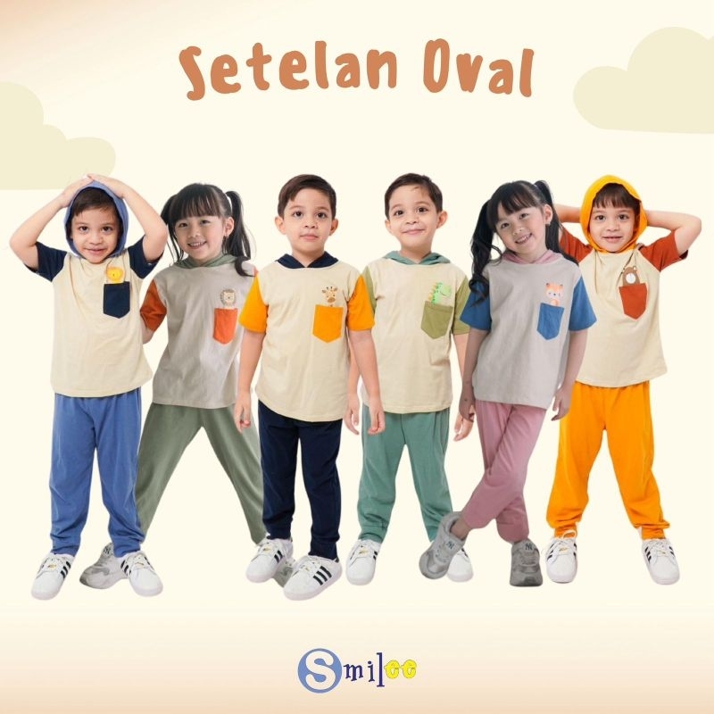 baju anak setelan oval usia 1-5 tahun By lucuna