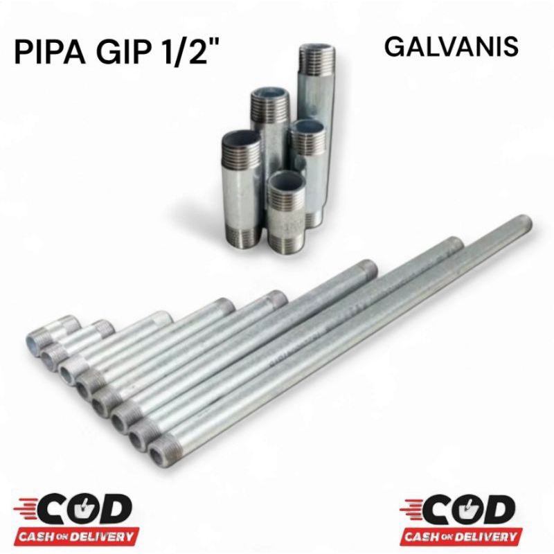 pipa Gip/ ukuran 1/2"inch / pipa galvanis/pipa SR/ sambungan rumah PDAM Pamsimas