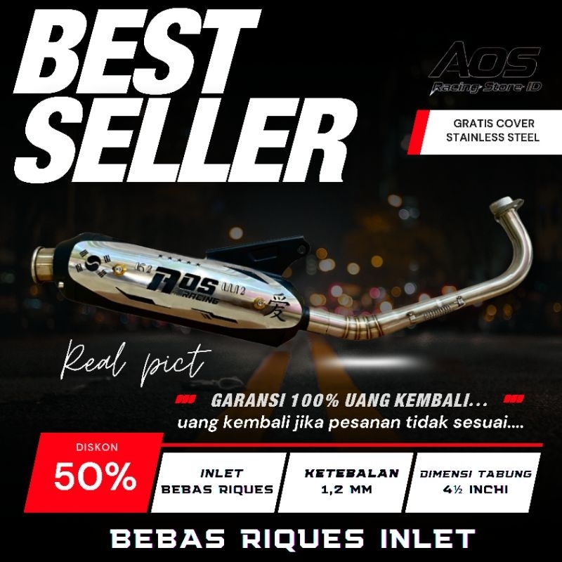 Knalpot type KENOCHI Original Aos Racing TB Vario Cover stenlis New Scoopy Beat Deluxe fi esp Karbu 