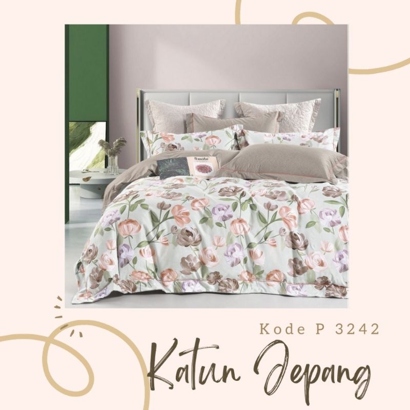 Sprei katun jepang premium P 3242 / sprei katun jepang murah / sprei katun jepang import