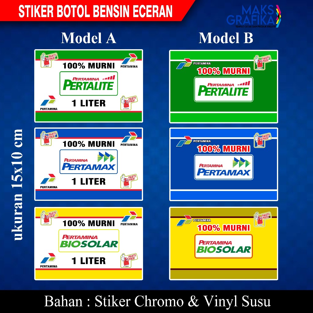 

Stiker Botol Bensin Eceran - Original Produk Maks Grafika