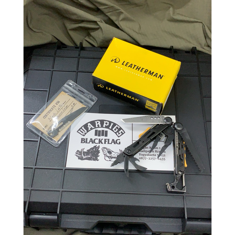 #SOLD Kalteng Leatherman Signal With Damascus Blade by 456