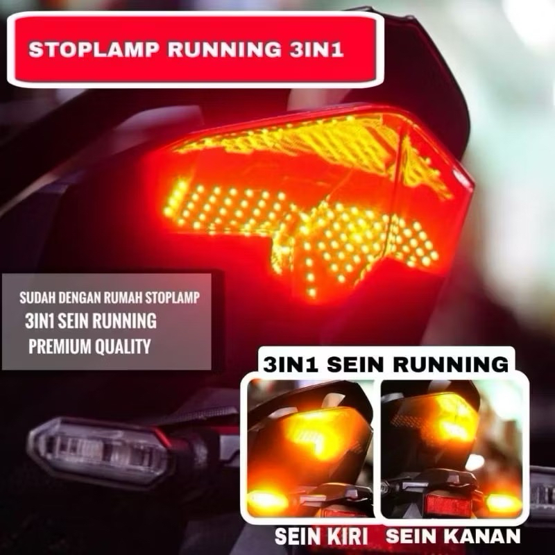 LAMPU STOP RUNNING STOP LAMP RUNNING LED VARIO125 LED VARIO 150 OLD VARIO 150 PAPAN LED RUNNING