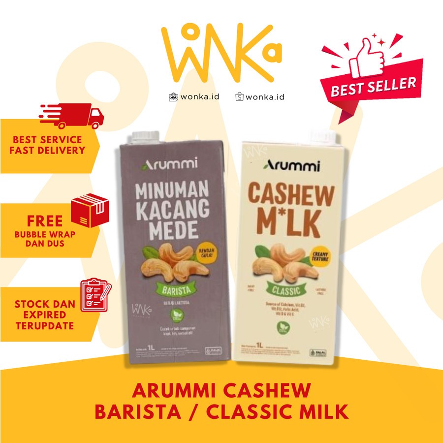 

Arummi Cashew Milk Barista or Classic 1 L - Arummi Susu Kacang Mede Cashew Milk Barista or Classic