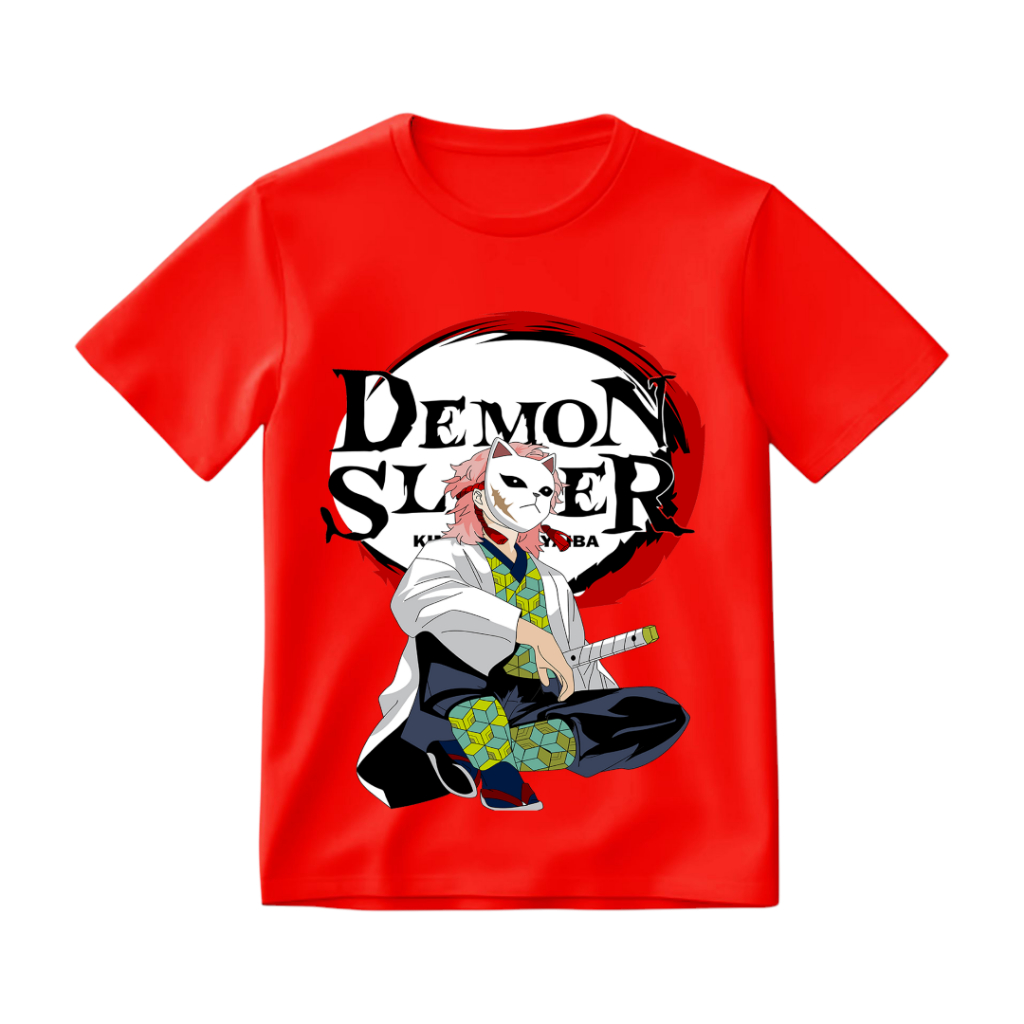 Ledomo Kids Baju Kaos Anak Laki Laki & Perempuan Motif Anime Demon Slayer Usia 1-11 Tahun