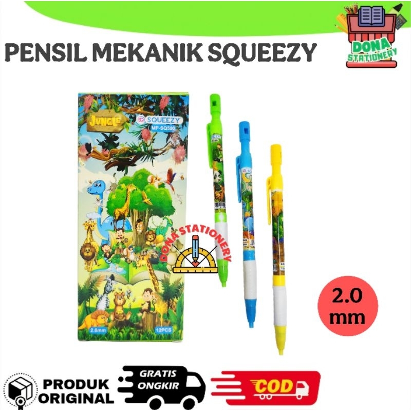 

PENSIL MEKANIK SQUEEZY JUNGLE 2.0 MM PENSIL ANAK PENSIL LUCU