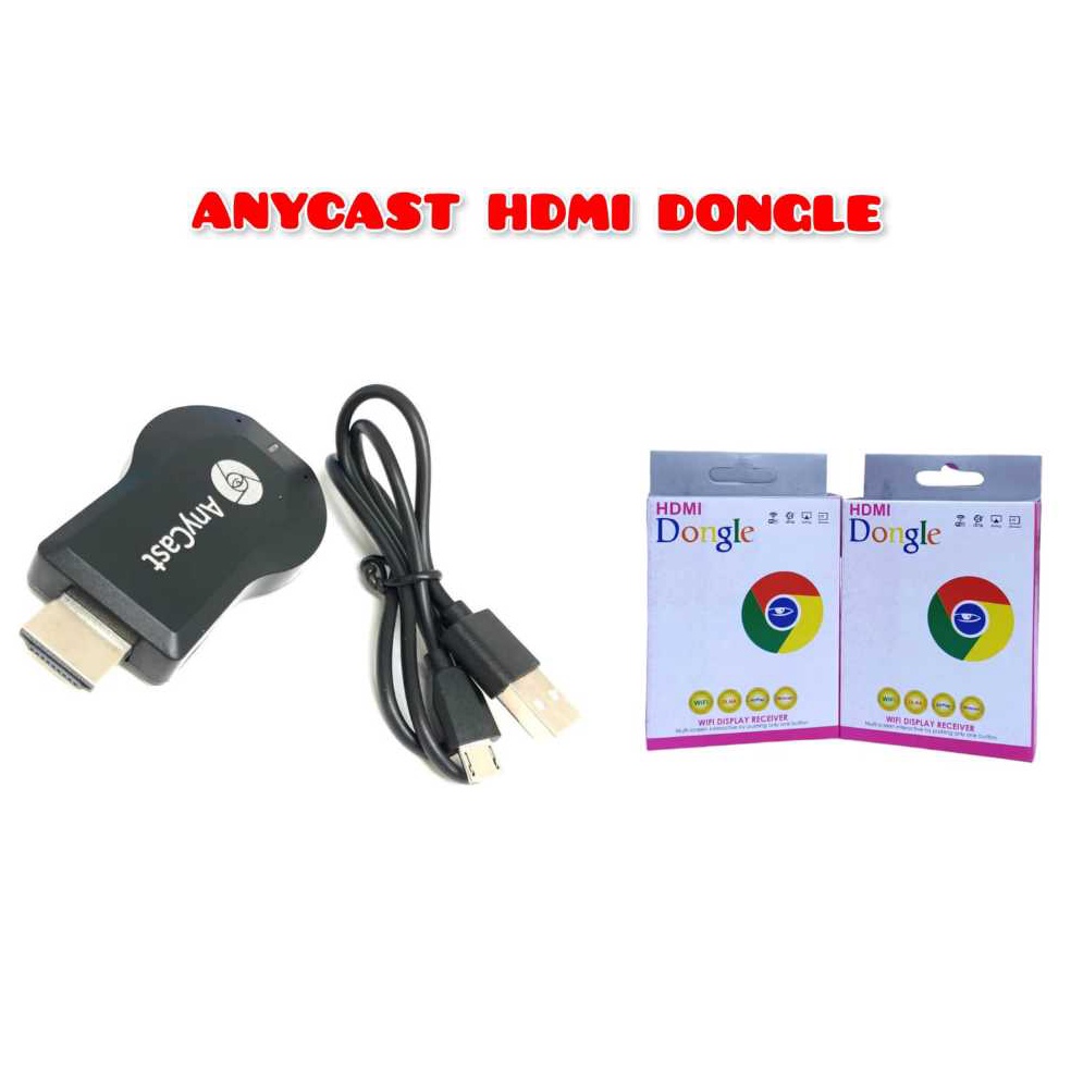 55RECOMENDED Anycast Wifi Display receiver HDMI Dongle Wireless plus Kabel Wifi  pack