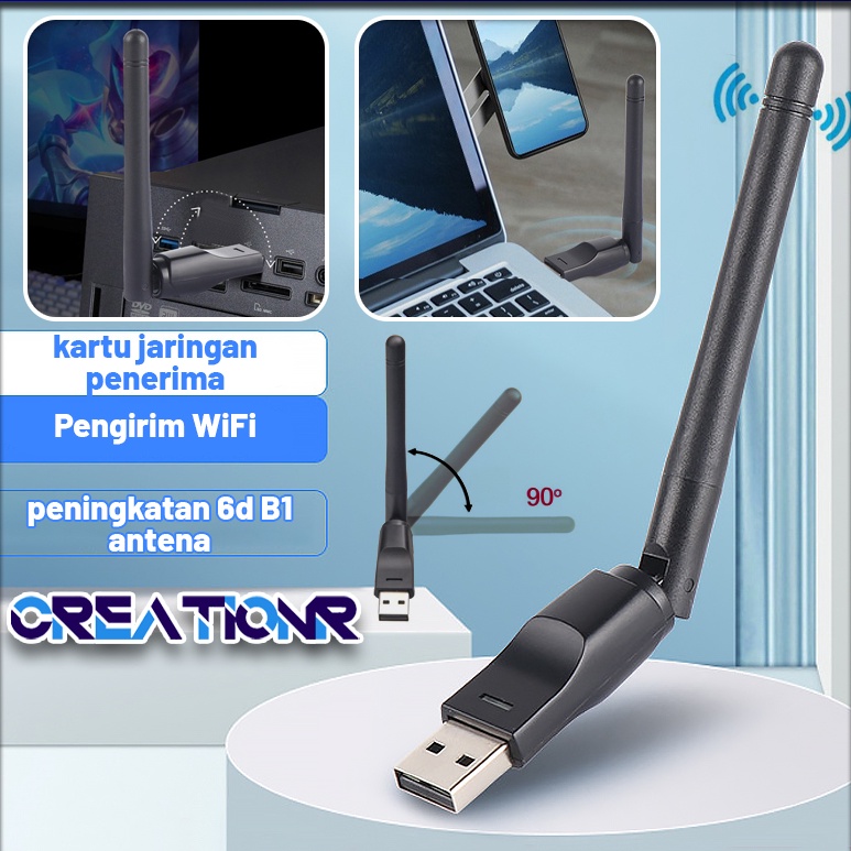 55PALING DICARI Mt761 Kartu Jaringan Nirkabel USB WiFi Pemancar Nirkabel SetTop Box Penerima Nirkabe
