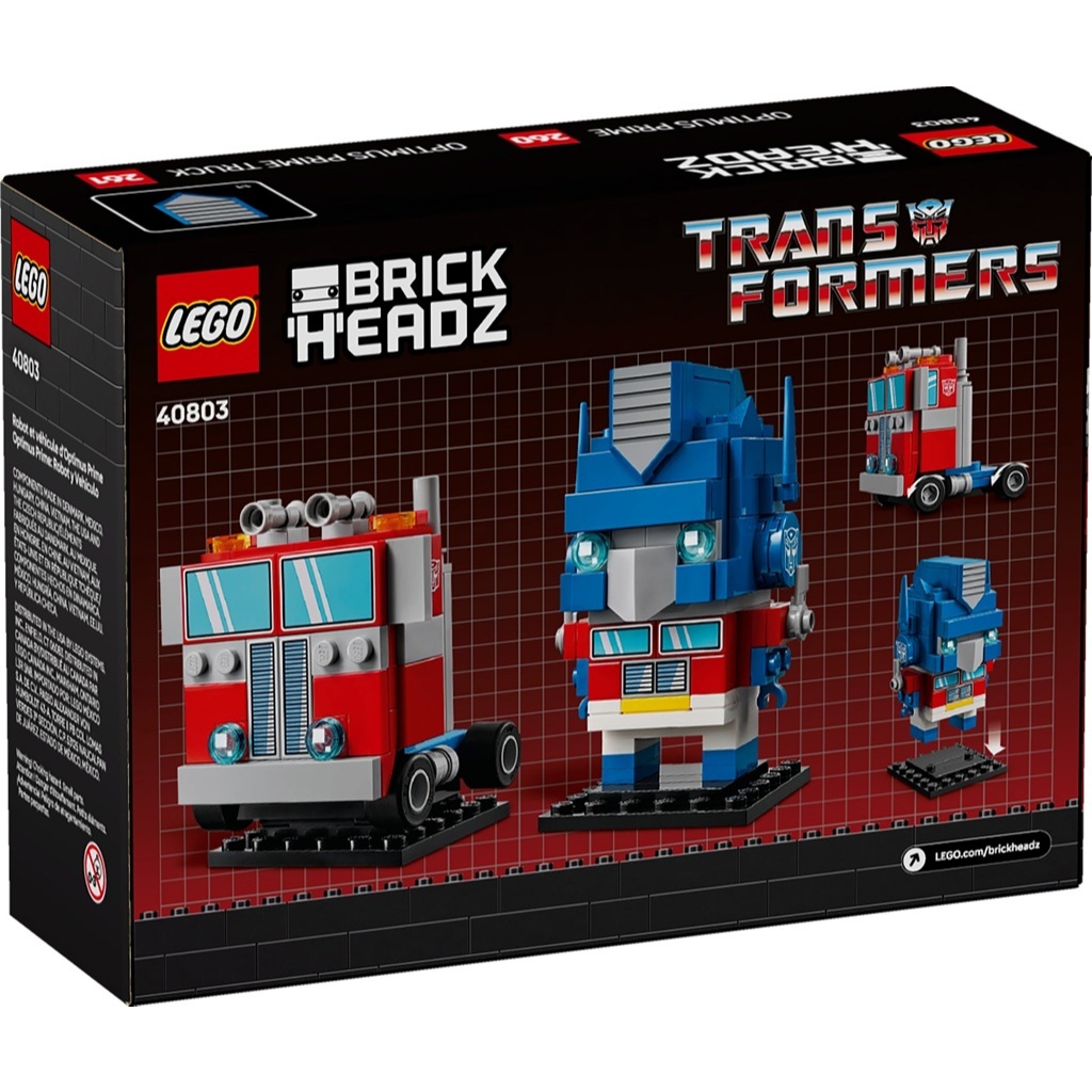 Lego Brickheadz 40803 Optimus Prime Robot & Vehicle