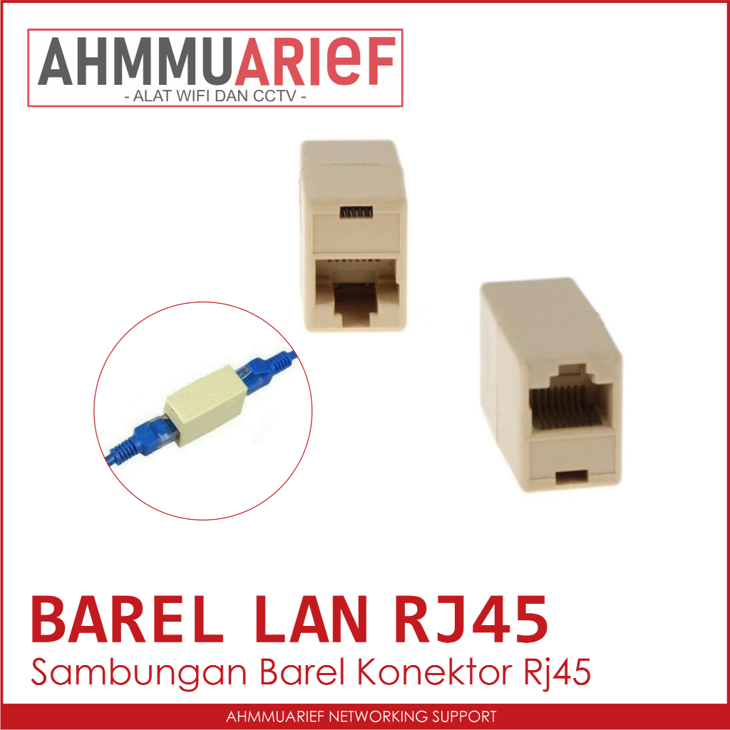 BAREL BARREL KONEKTOR LAN RJ45 SAMBUNGAN PENYAMBUNG KABEL RJ45 RJ 45 LAN
