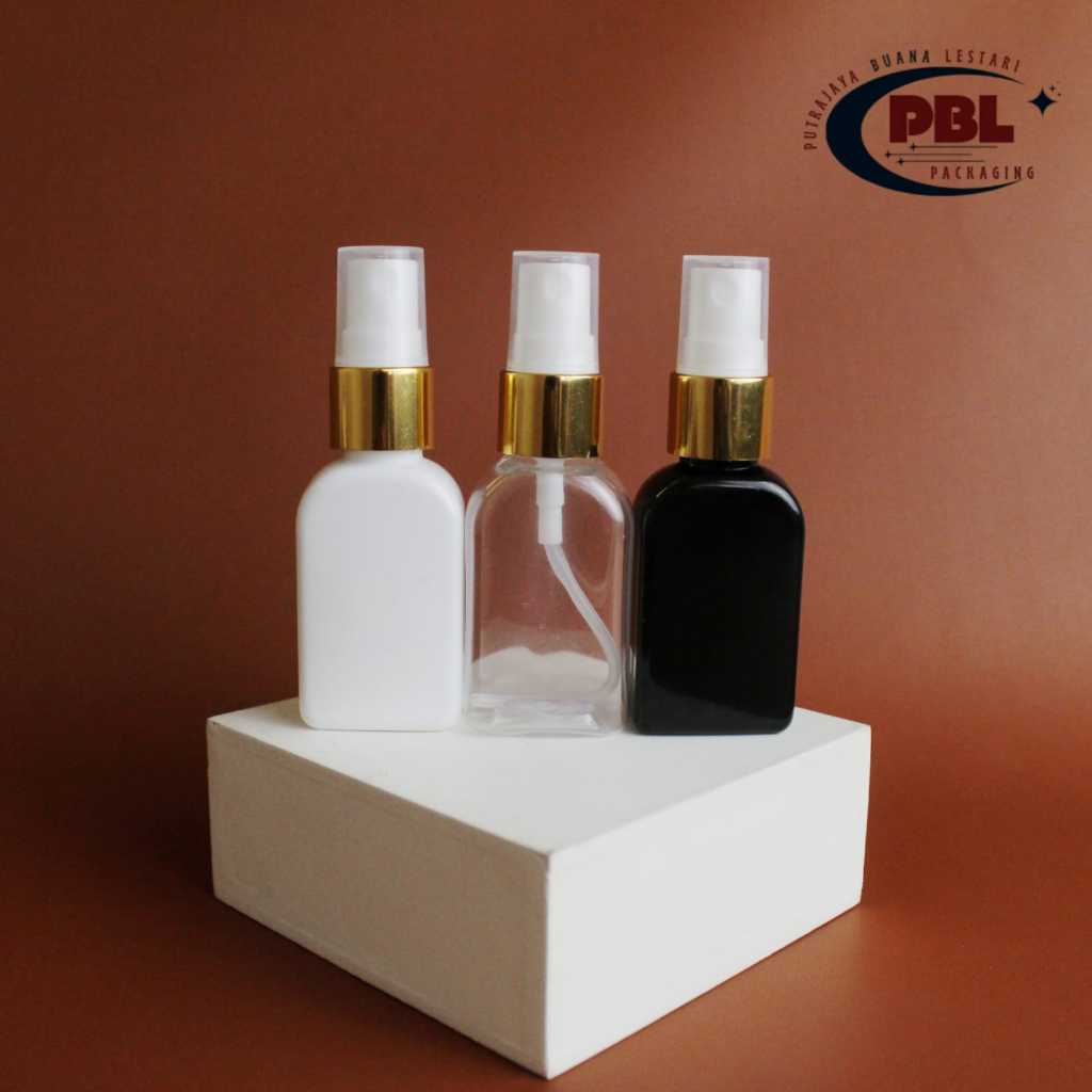 Botol Spray 30ml Kotak PET / Botol Face Mist Spray 30ml Kotak Tebal / Botol Plastik Spray 30ml Kotak
