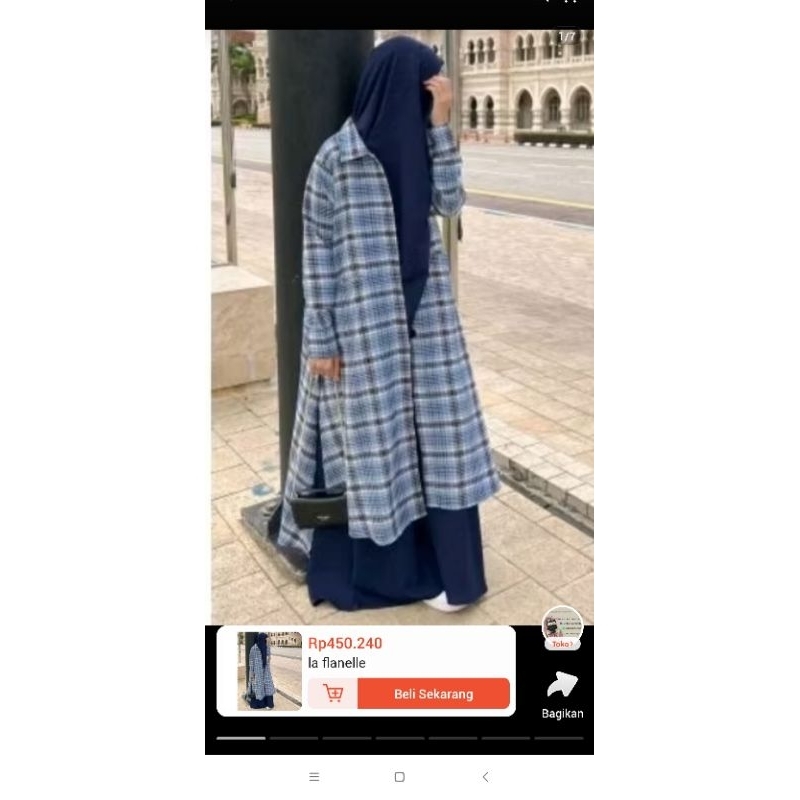 La Flanel ORIGINAL BRAND Mahira Syari Outer Flanel Preloved