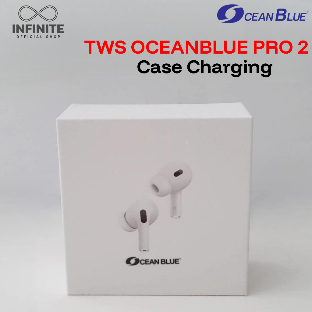 Earphone Headset Bluetooth TWS Iphone IOS Android OCEANBLUE Pro Extra Bass Hp Case Charging