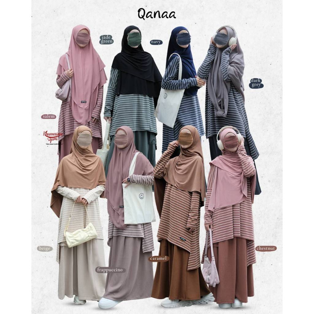 NEW SET TUNIK ROK KNIT LASSO COUPLE ANAK DAN IBU QANAA BY KHUMAIRA SYARI
