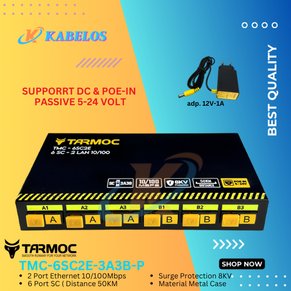 Tarmoc Media Converter 6 Port FO 2 Port LAN | 6 SC 2 Rj45 | 6 FO 2 LAN