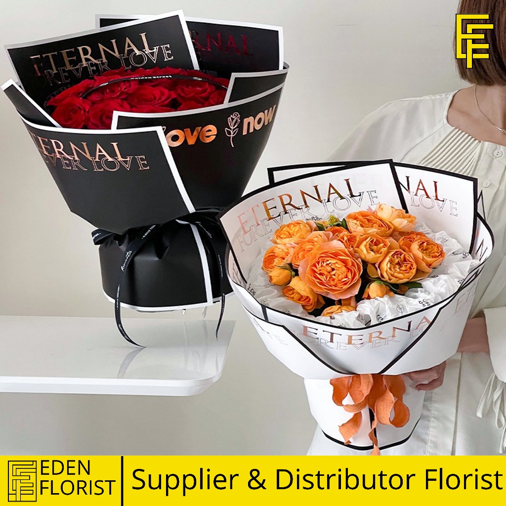 

EdenFlorist Kertas Buket Bunga 45x30cm Bahan Waterproff Matte Solid Doff Valantine Ecer Perlembar COD KB70