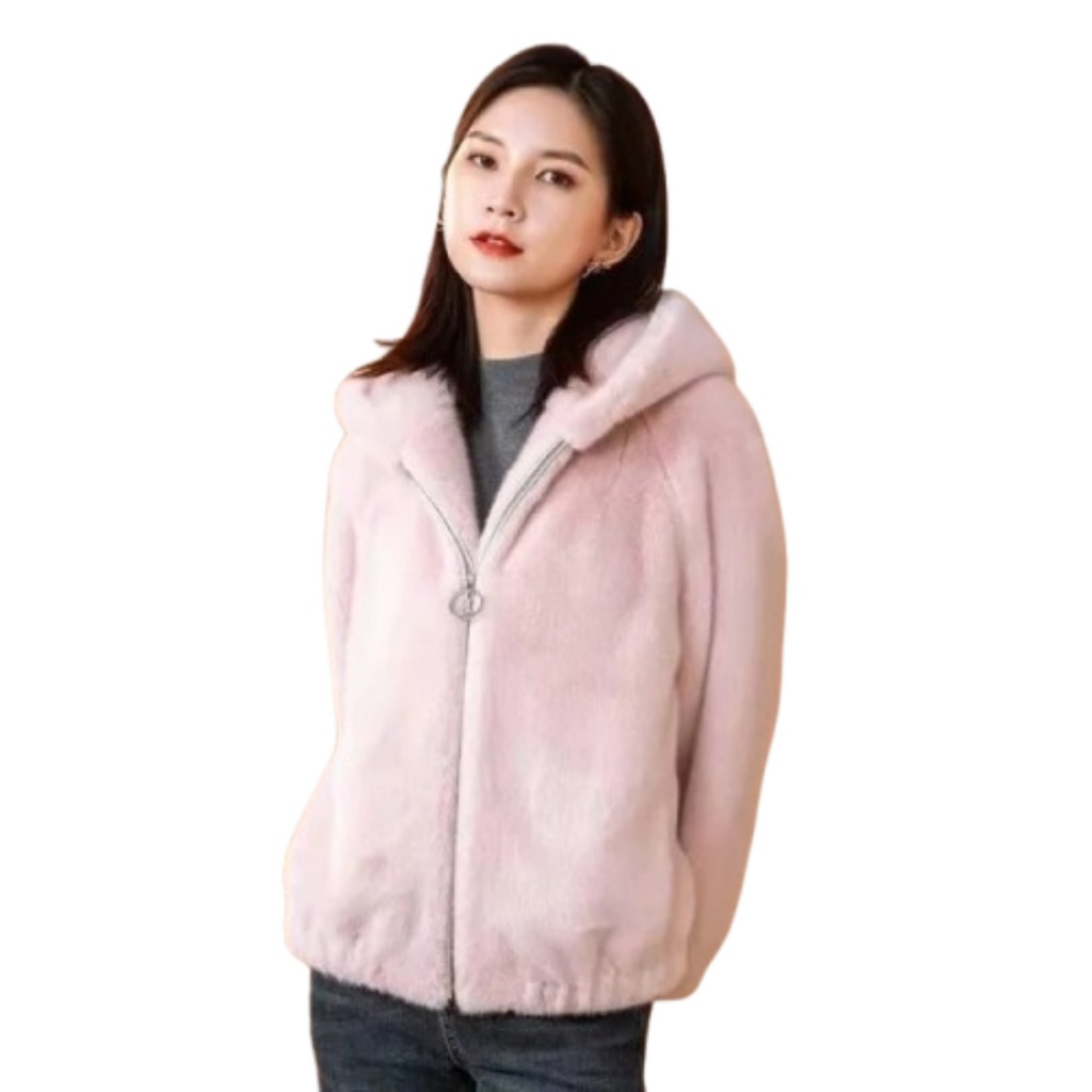 Jaket Bulu Lembut Sherpa Bulu Kucing / Jaket Zipper Sherpa Wanita Terbaru