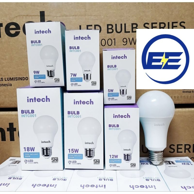 INTECH Balon Lampu LED Bulb 5W / 7W / 9W / 12W / 15W / 18W Murah Garansi Berkualitas INTECH