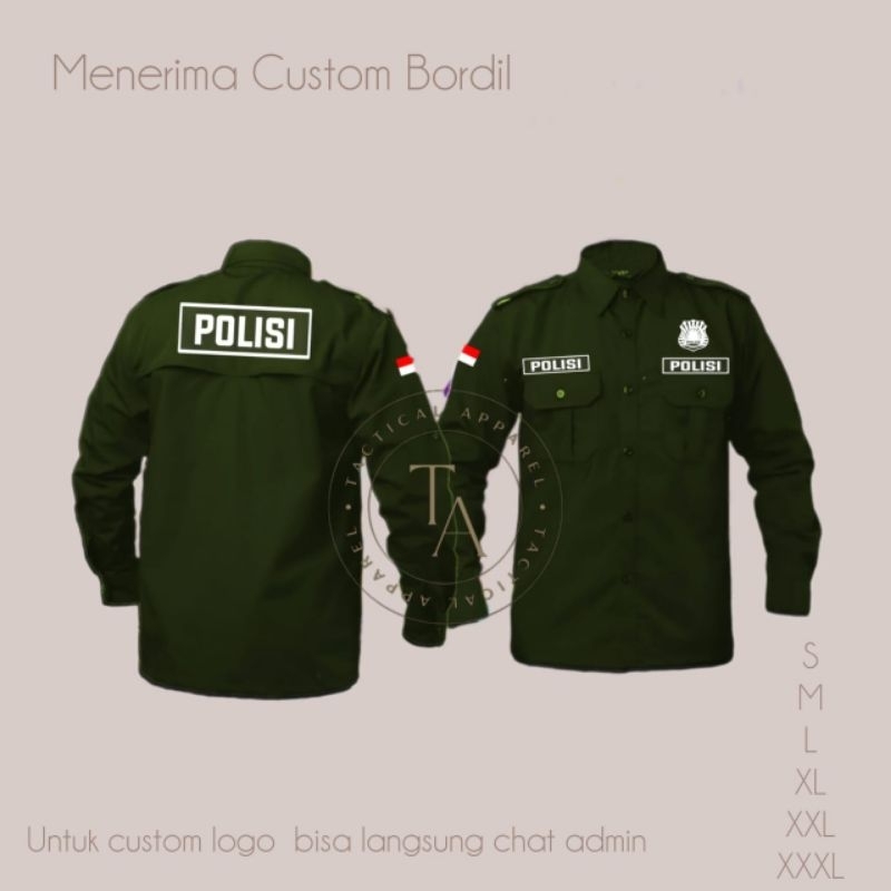Kemeja PDH POLISI (Bisa custom logo)
