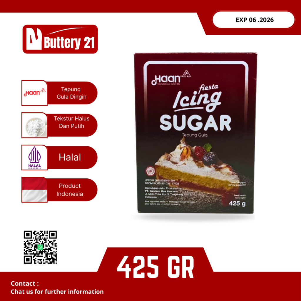 

HAAN FIESTA ICING SUGAR 425 GR / GULA DINGIN