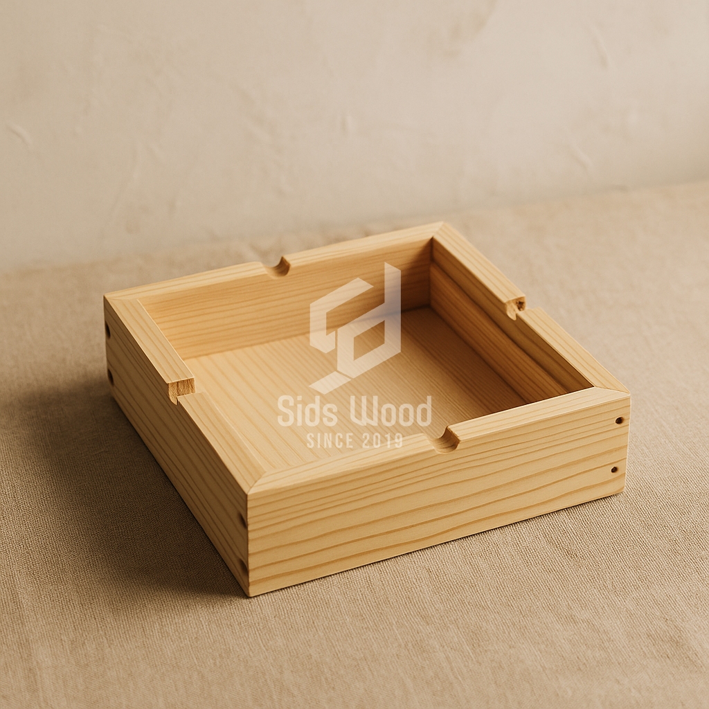 SidsWood [ASB] Asbak Kayu Jati Belanda Ukuran 15 cm Tempat Membuang Abu Dan Puntung Rokok dari Pinus