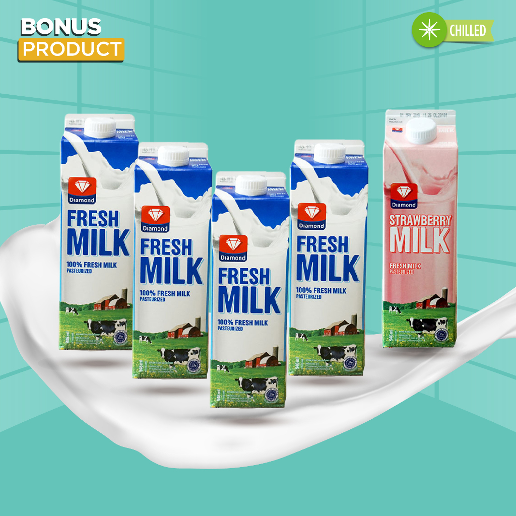 

BUY 4 DIAMOND FRESH MILK PLAIN 946 ML FREE 1 DIAMOND FRESH MILK STRAWBERRY 946 ML