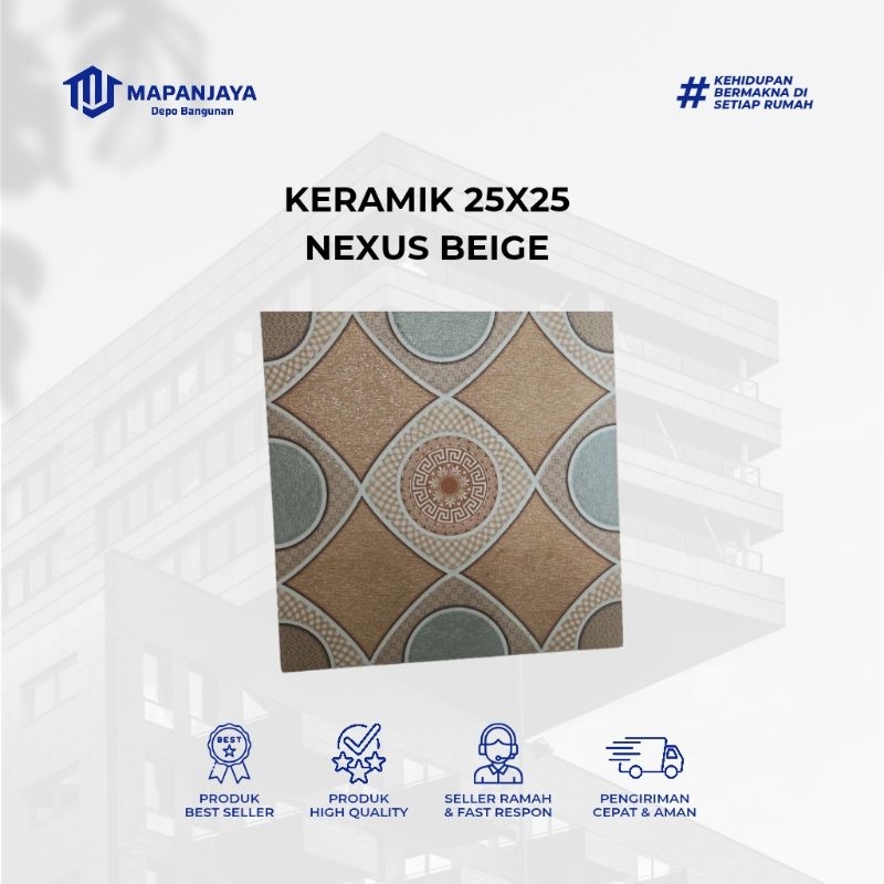 KERAMIK 25X25, KERAMIK NEXUS BEIGE 25X25, KERAMIK KAMAR MANDI MURAH, KERAMIK 25X25