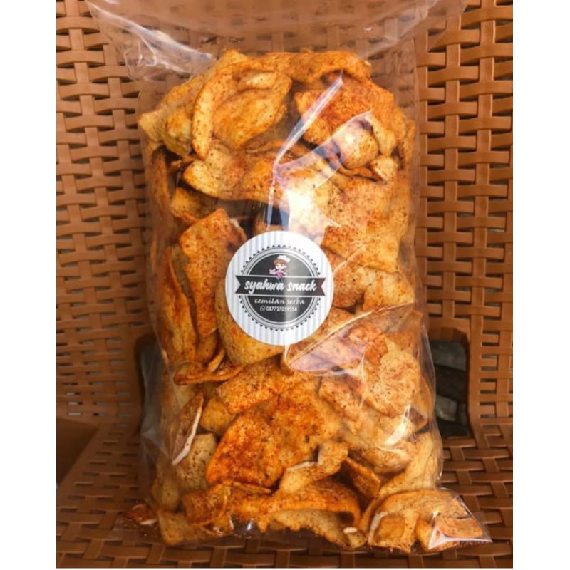

Snack Kerupuk Slondok Pedas Ukuran Besar 500 grm