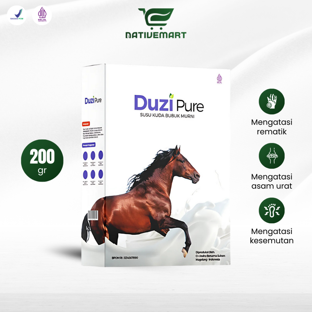 

Duzi Pure 1 Box Susu Kuda Liar Lombok Murni Herbal 200 Gram
