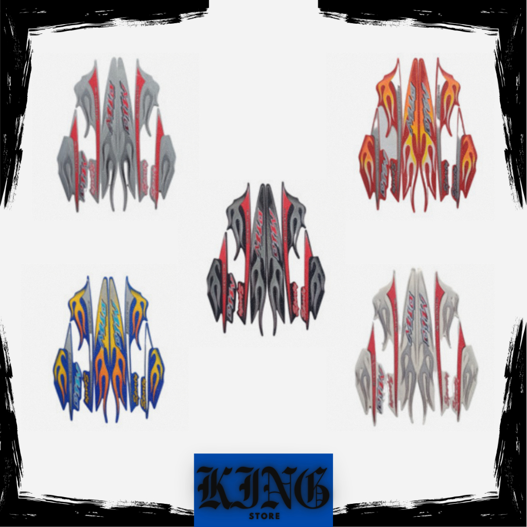 Striping Stiker List Body Standar Motor Yamaha Mio Sporty 2006 Motif Api List Stiker Mio Sporty 2006