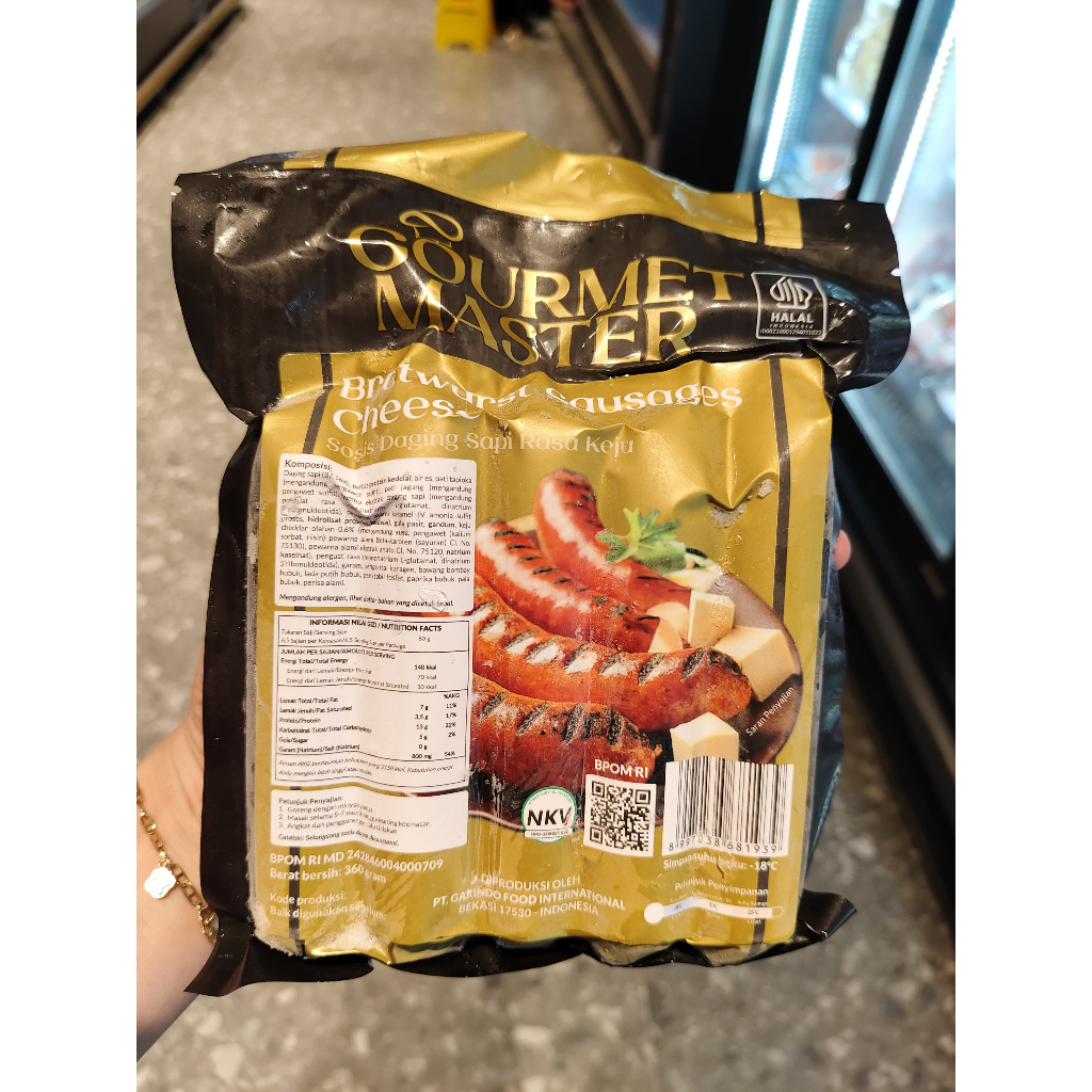 

GOURMET MASTER BRATWUST SAUSAGES CHEESE 360 GRAM