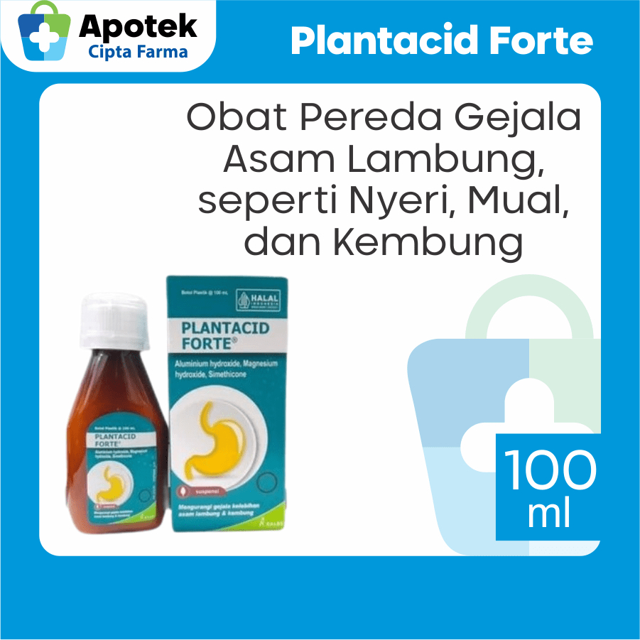Plantacid Forte Suspensi Alumunium Magnesium Simethicone Obat Maag Magh Asam Lambung Kembung Mual da