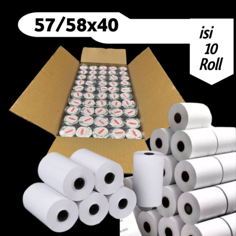 

Kertas Kasir Thermal 57x40mm Paket 10 Roll