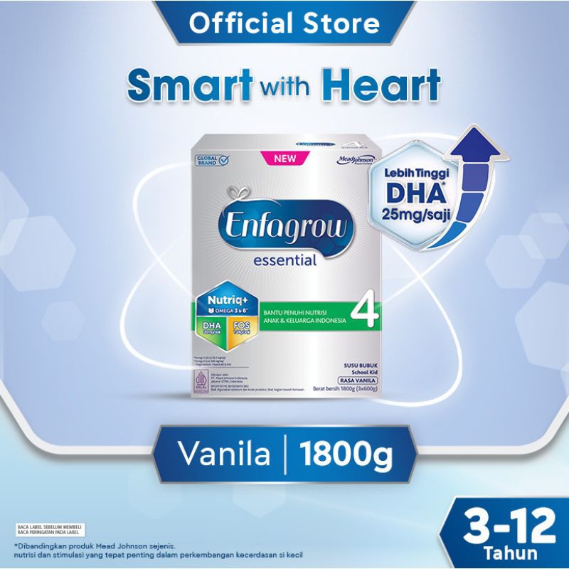 

Enfagrow Essential 4 Susu Formula Anak 3 - 12 Tahun 1800 gr