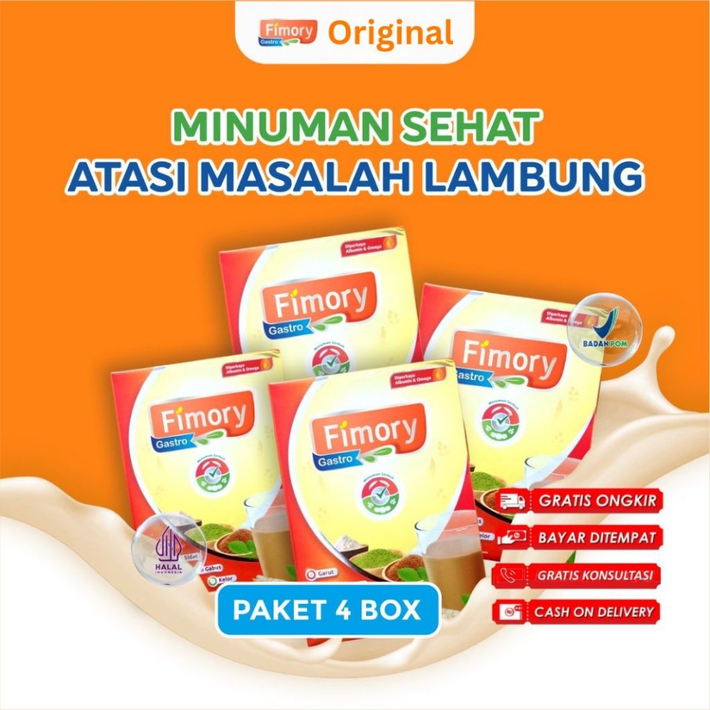 

FIMORY GASTRO 4 PCS - Minuman Umbi Garut 5X Atasi Asam Lambung Menahun dan GERD | Halal & Sudah BPOM