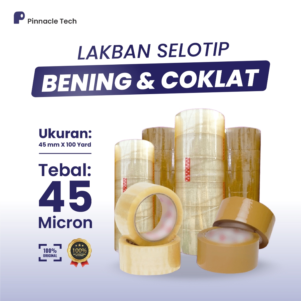 

Lakban Bening 100Yard Isolasi selotip clear tape Daya Lengket kuat lakban coklat