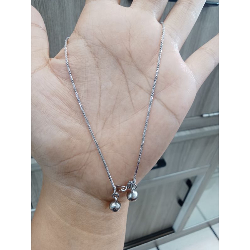 Gelang Kaki Italy Perak 925 Asli