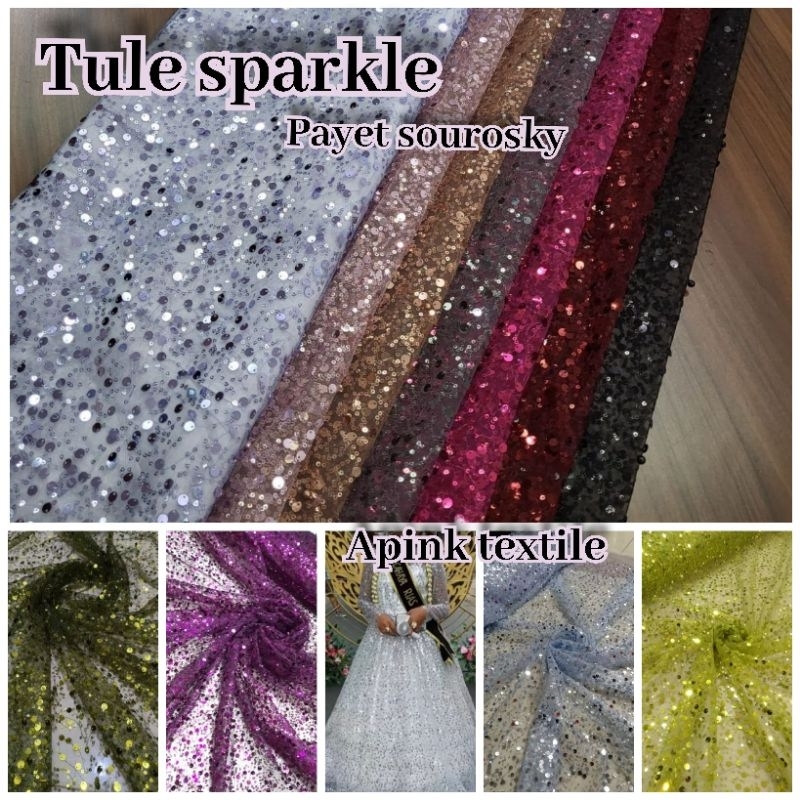 kain Tile sprkle kain kebaya Payet sourosky kain meteran