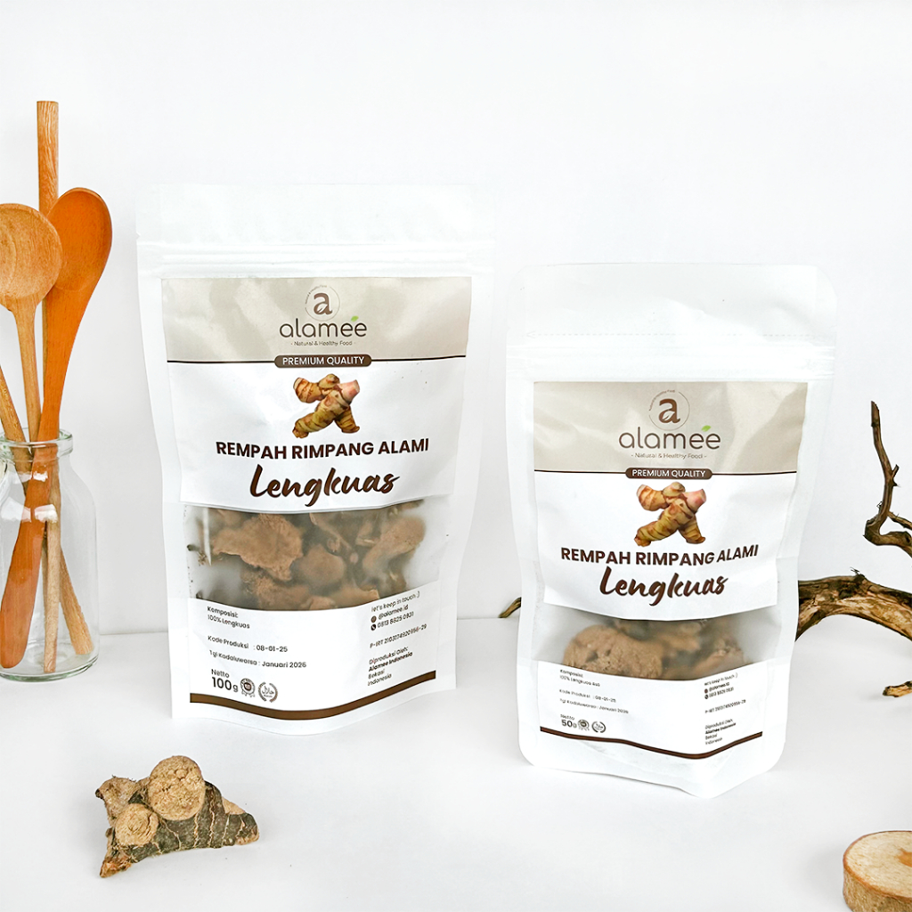 

ALAMEE Lengkuas Kering Dried Galangal Iris Rempah Rimpang Organik Alami