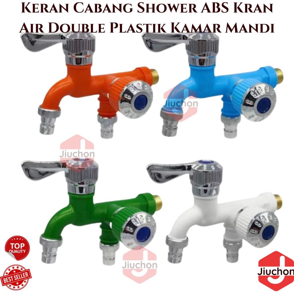 JIUCHON  KRAN CABANG SHOWER KAMAR MANDI KERAN AIR DOUBLE 2 CABANG MESIN CUCI TOILET ORIGINAL QUALITY