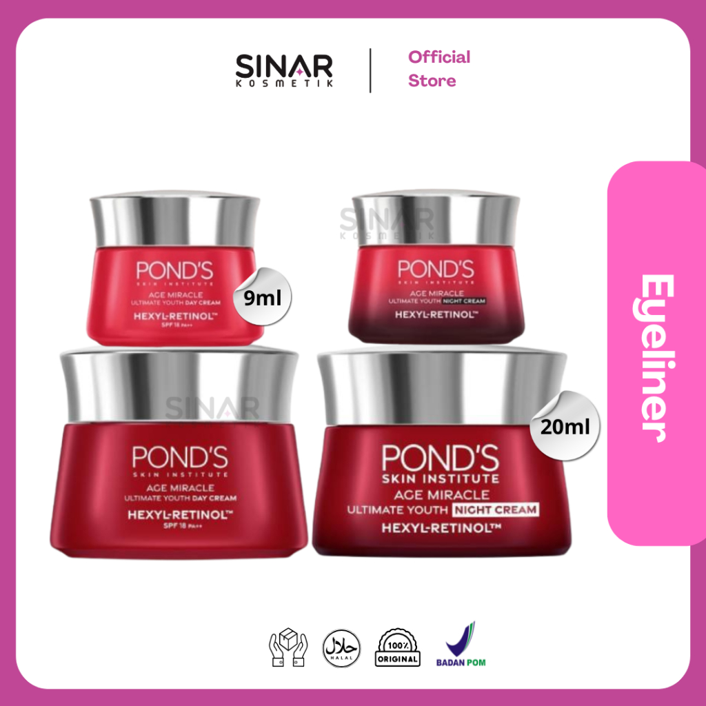 Ponds Age Miracle Hexyl Retinol 9gr / 20gr - Day Night Cream (kemasan baru) / POND'S Age Miracle Dou