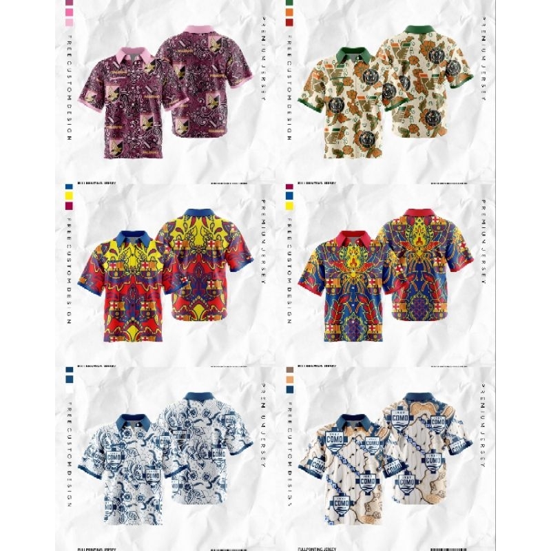 Kemeja Batik Como FC Printing/Batik Como FC/Batik Venezia/Batik Barca/Batik Palermo Printing