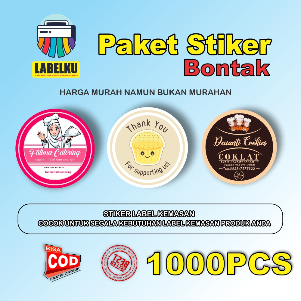 

Paket Stiker Bontak 1000PCS Plus Cutting
