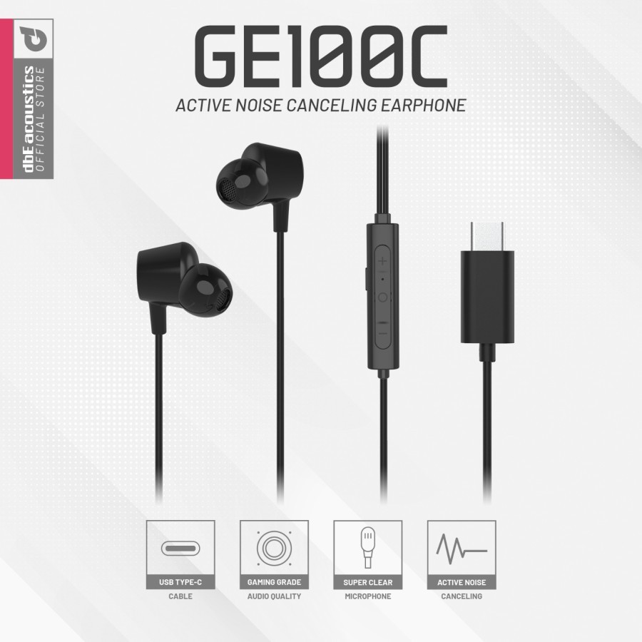 dbE GE100C Headset Type C ANC Gaming Earphone with Microphone