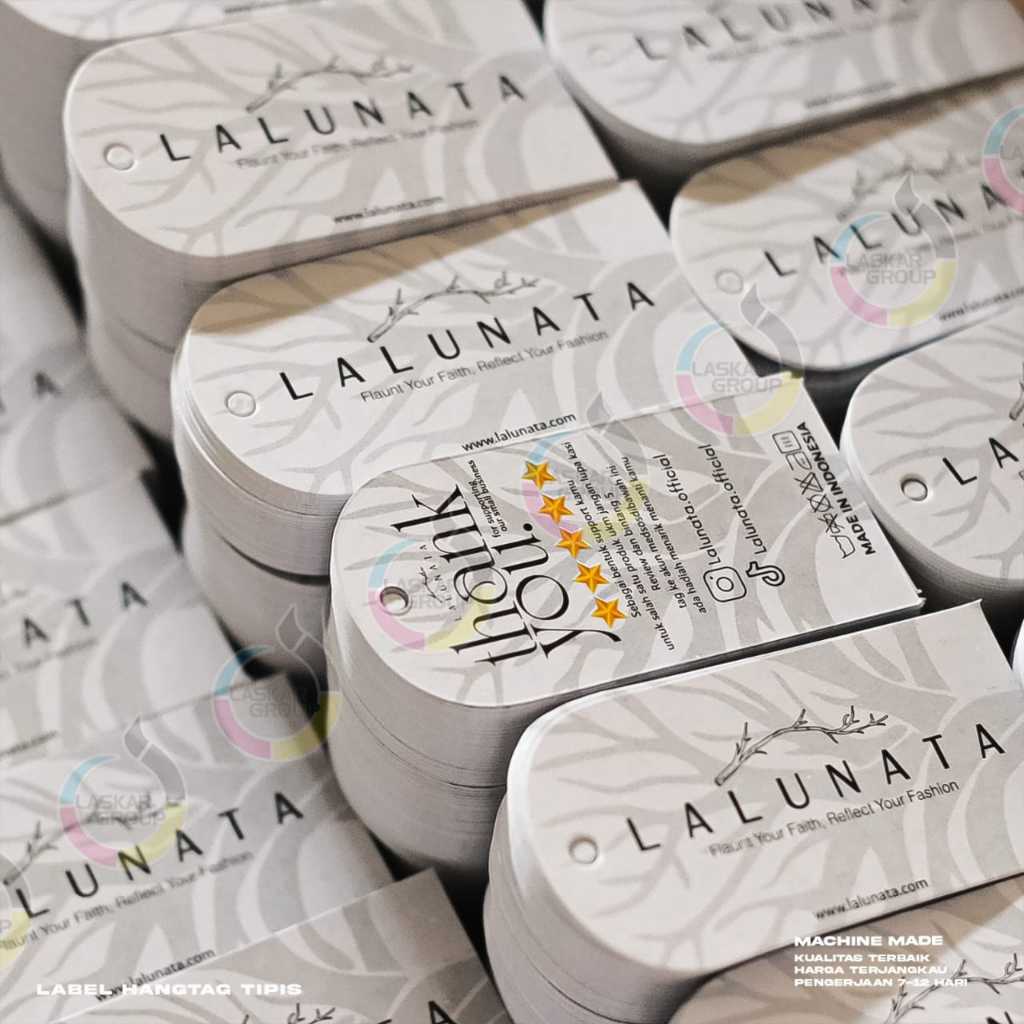 

hangtag tipis/Label baju custom 100pcs FREE DESIGN