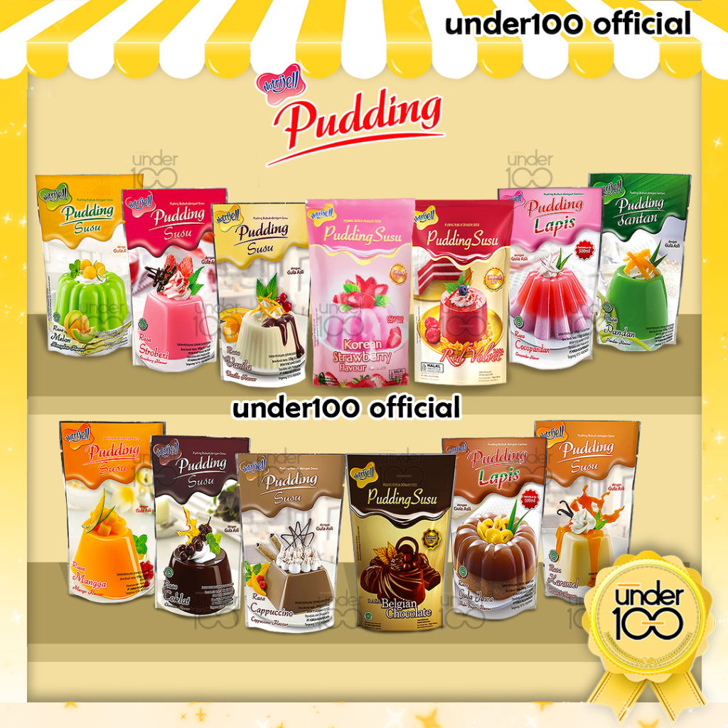 

❤ Under100 ❤ Nutrijell Pudding Susu Santan Lapis 100g - 170g Serbuk puding Halal BPOM