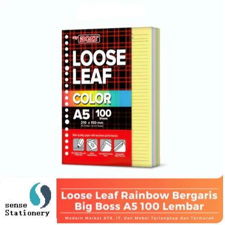 

Loose Leaf Rainbow Bergaris Big Boss A5 100 Lembar (1 Pcs Isi 100 Lembar) (S:PCS) / Isi Binder A5