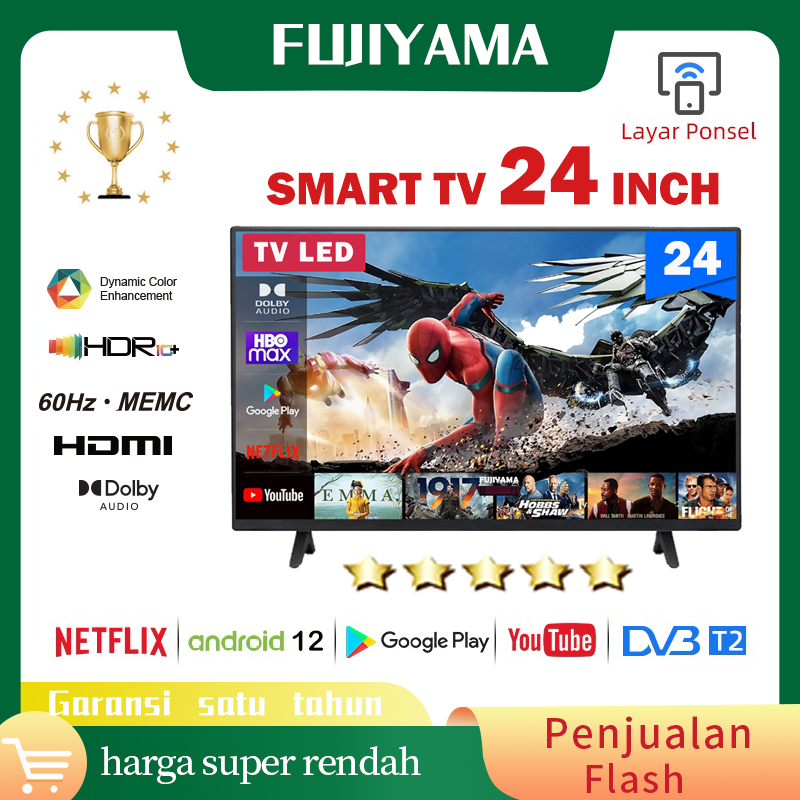 TV Android 24 Inch Smart TV OS Android 12.0 - FHD - Dolby Audio - Wifi/Google Play/Netflix/Youtube