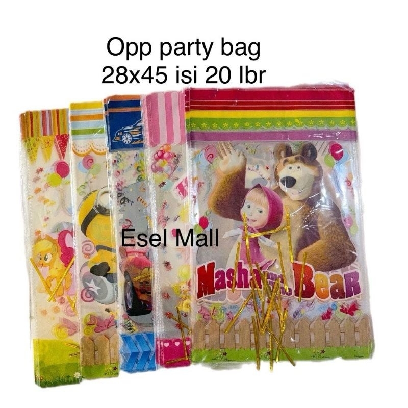 Plastik Opp Party Bag Motif 28x45 /Plastik Ulang Tahun/Plastik souvenir