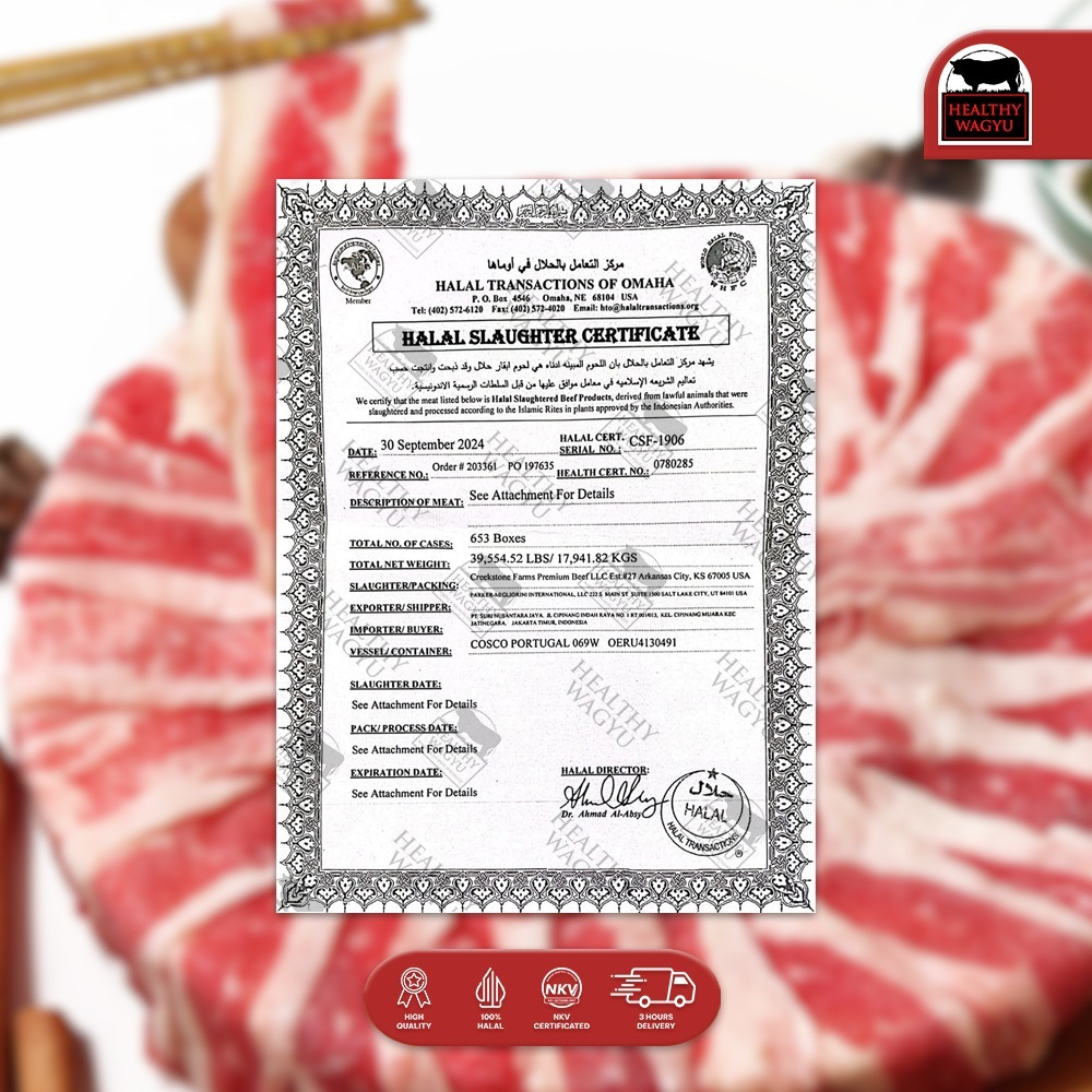 

BAH Daging Sapi Shortplate Slice Halal G Healthy Wagyu